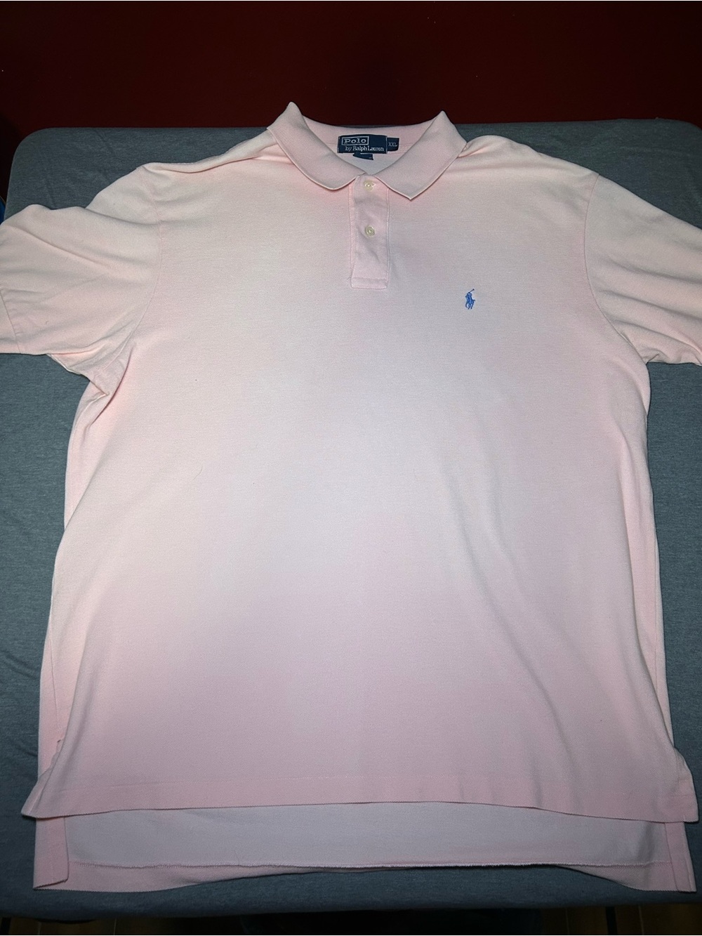 Polo by Ralph Lauren Men's Polo Shirt - Pale Pink with Blue Logo